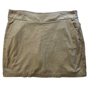 Aventura Womens Tan Organic Cotton Blend Skort Size 12 Pockets Side Zipper